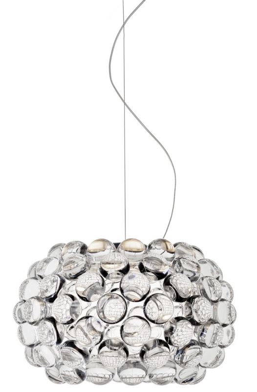 Caboche Plus Piccola Pendelleuchte von Foscarini: Moderne Hängelampe mit transparenten Kugeln für stilvolle Beleuchtung.